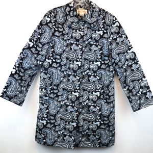 3/$20 Michael Kors Trench Coat Paisley Navy Blue